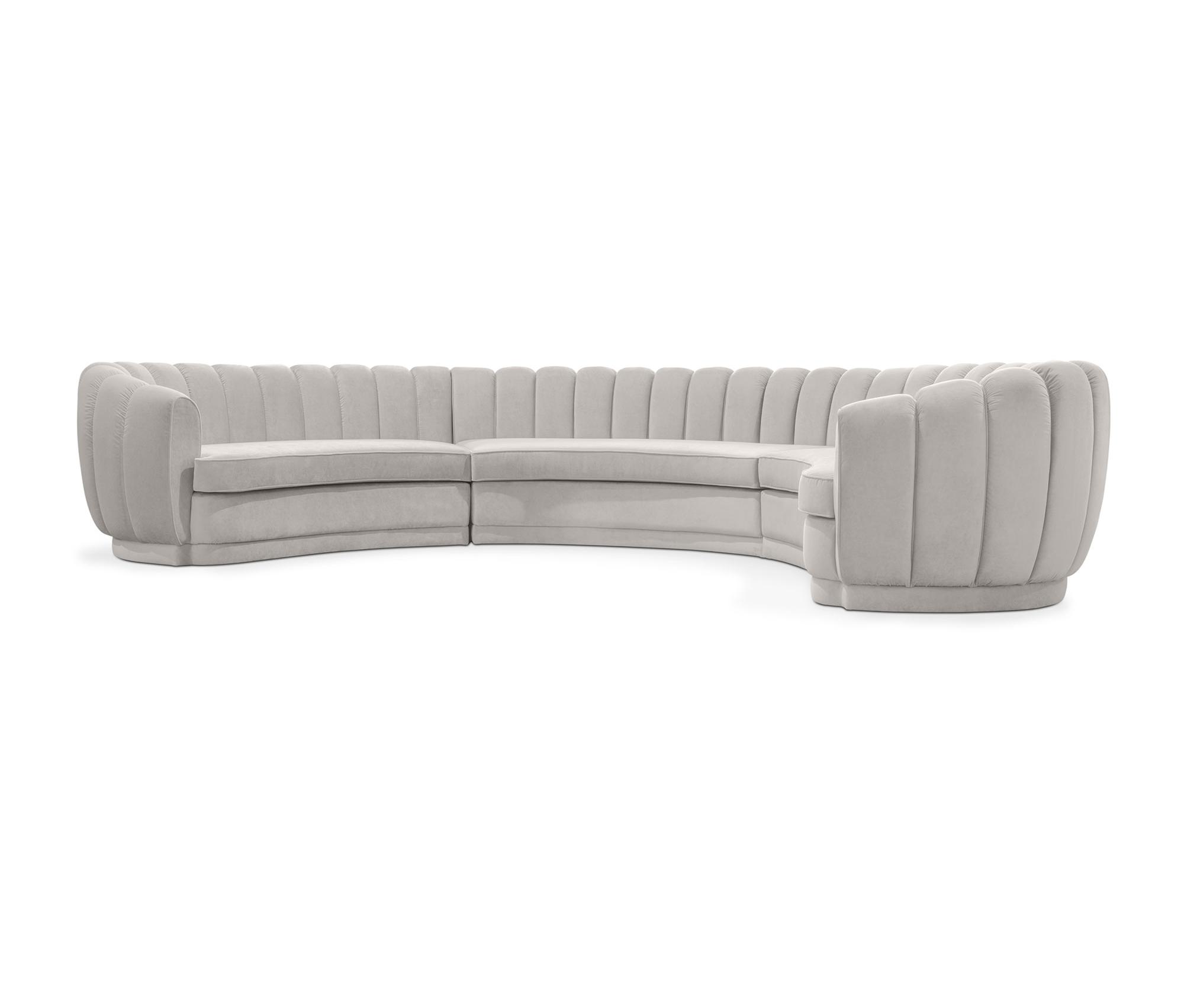 Raffiniertes Rundes Drei-Sitzer-Sofa