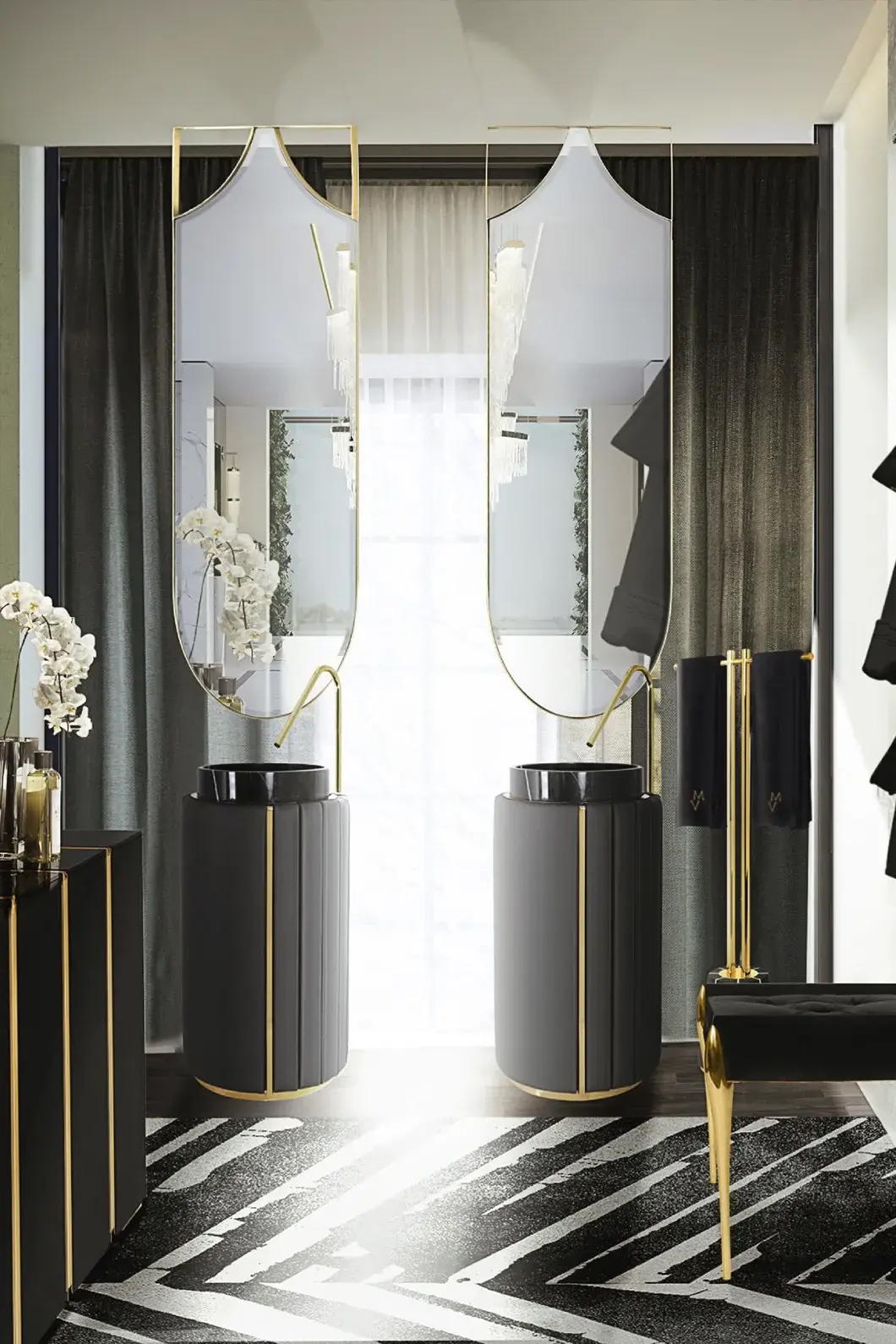 Imperiales Weißes Standwaschbecken - 1