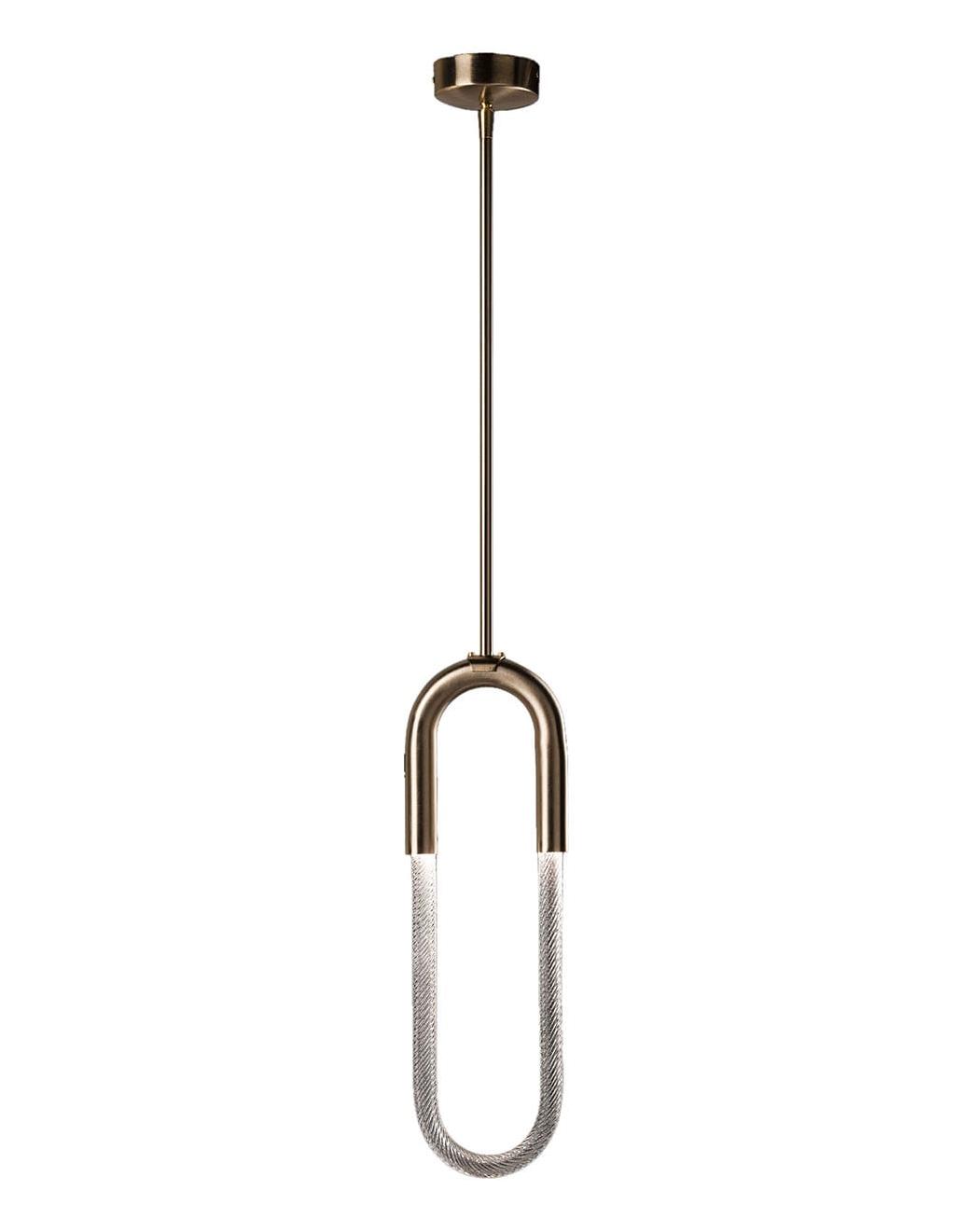 Moderner Ovaler Pendelleuchter mit klarem Murano-Glas