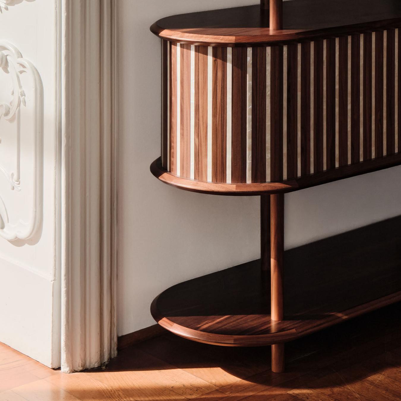 Modernes modulares Massivholz-Bücherregal