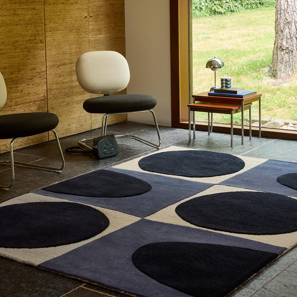 Spot Square Blue/Navy Teppich | Größe: 160 × 230 cm