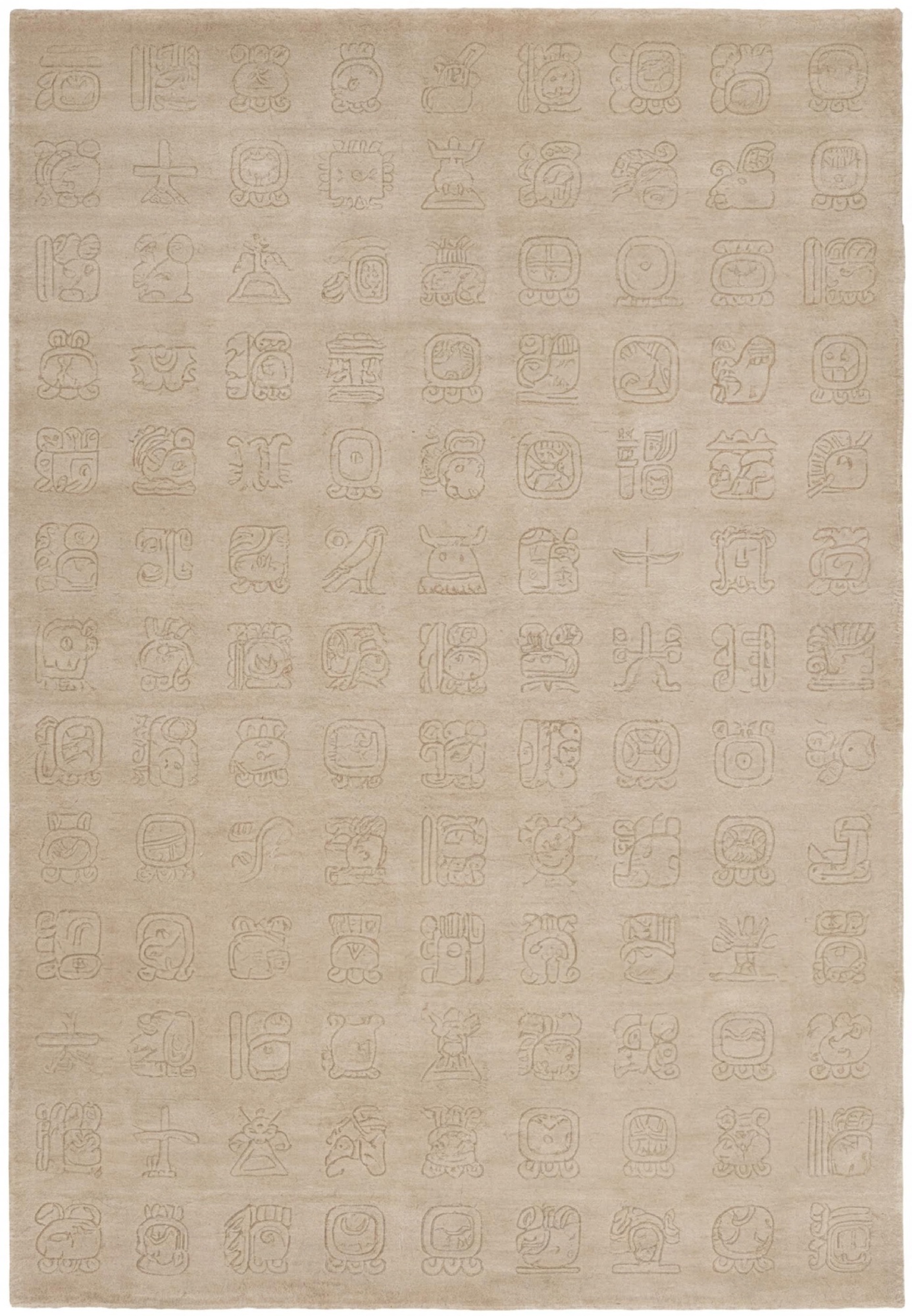 Symbol Grid Beige Teppich