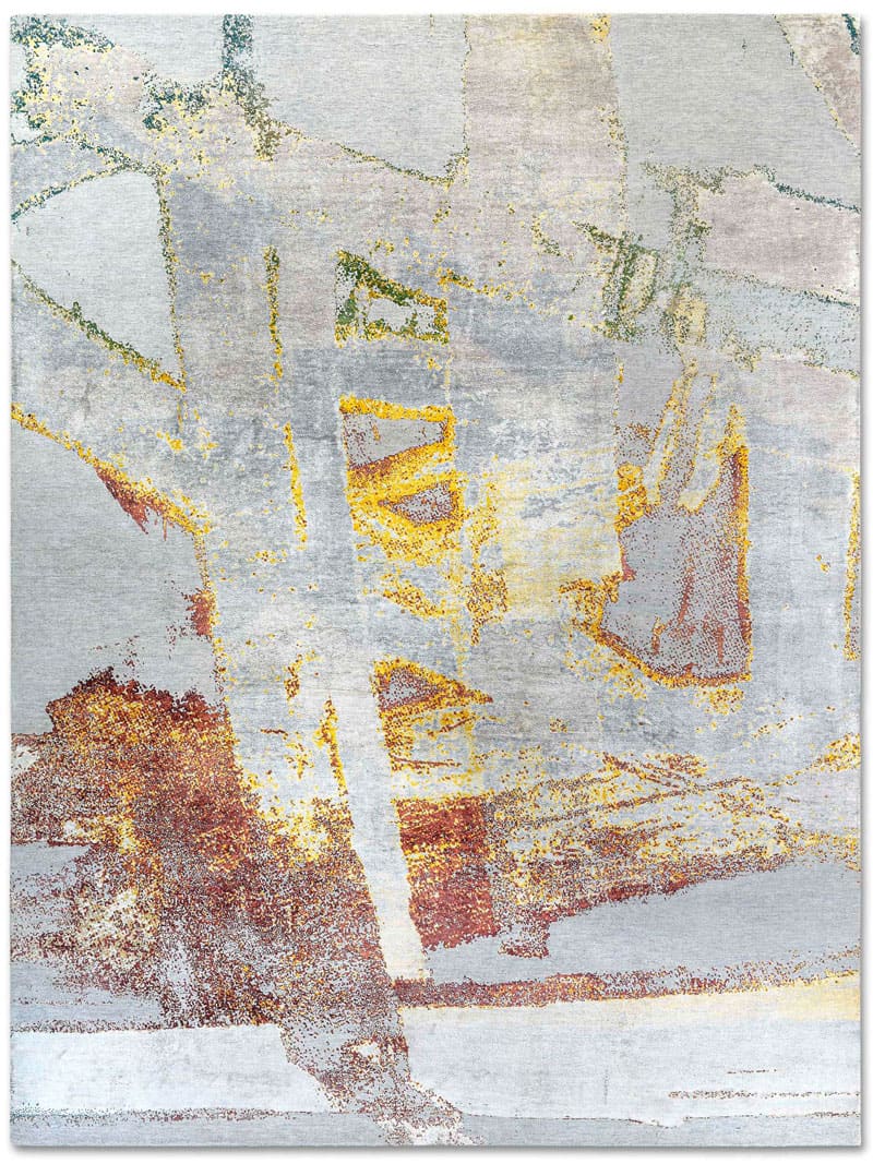 Pastel Rain auf Hellgrau Teppich | Größe: 250 x 300 cm
