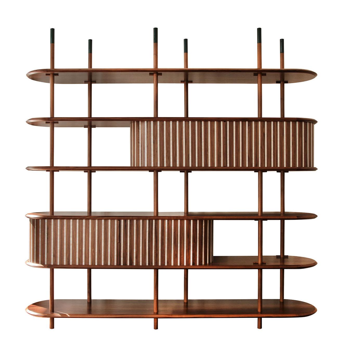 Modernes modulares Massivholz-Bücherregal