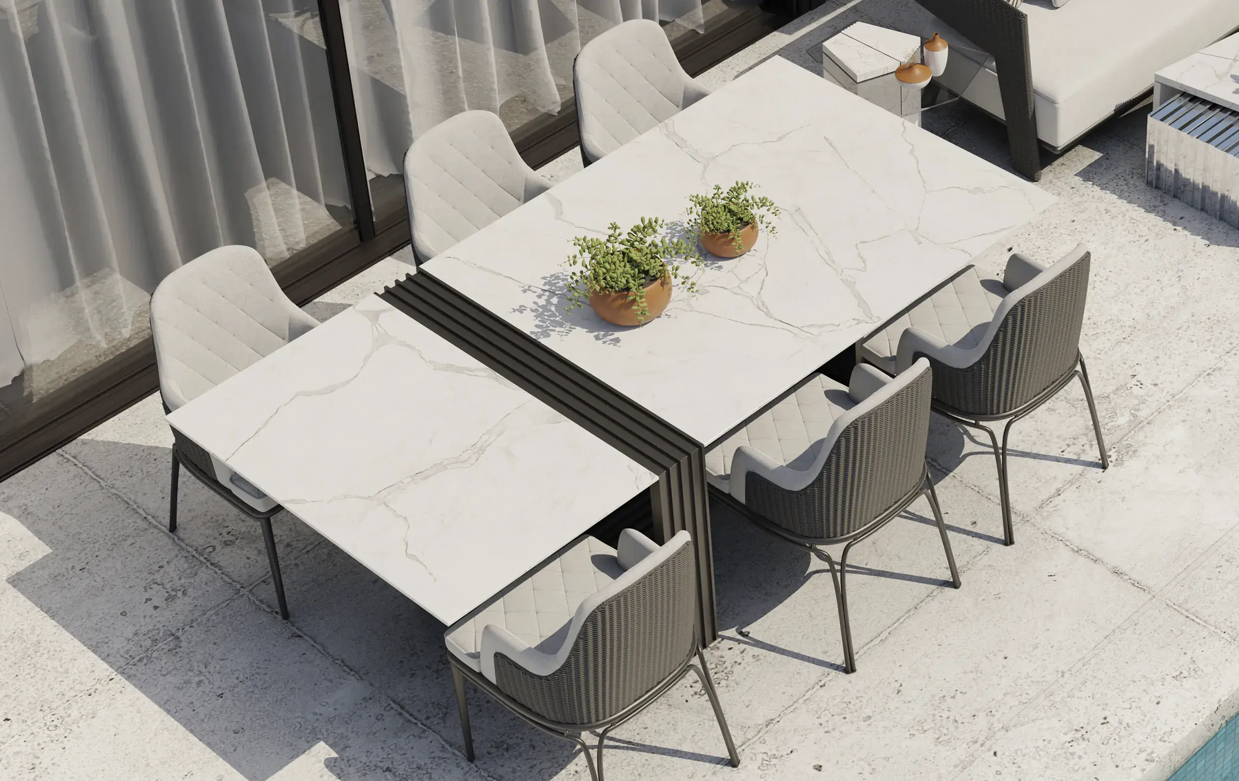 Regal grauer Gartenstuhl - 3