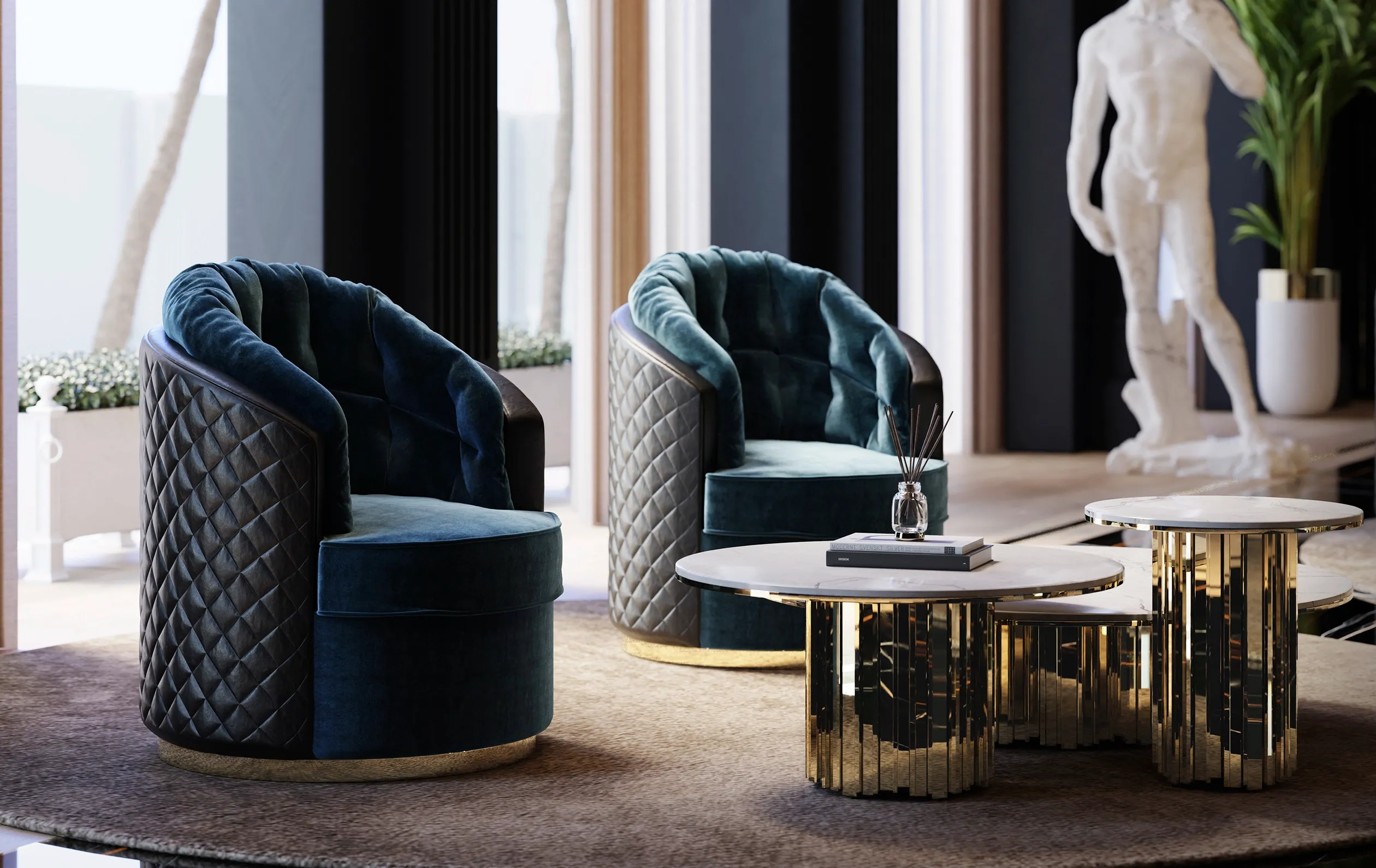 Luxe Drehbarer Sessel - 3