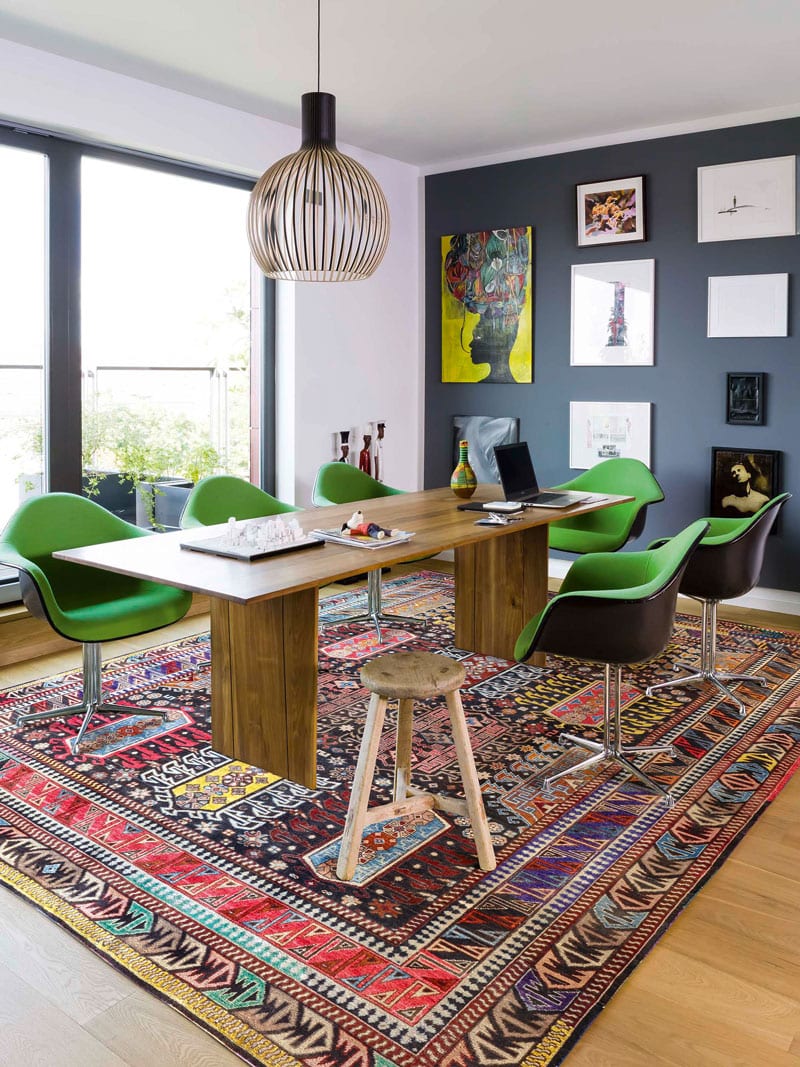 Original auf Natur-Schwarz Teppich