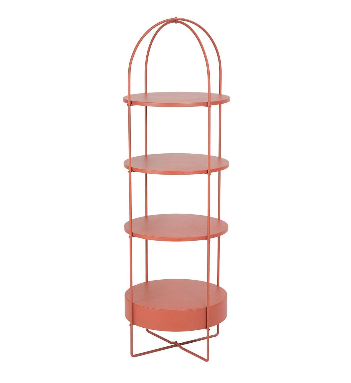 Rotes lackiertes Bücherregal