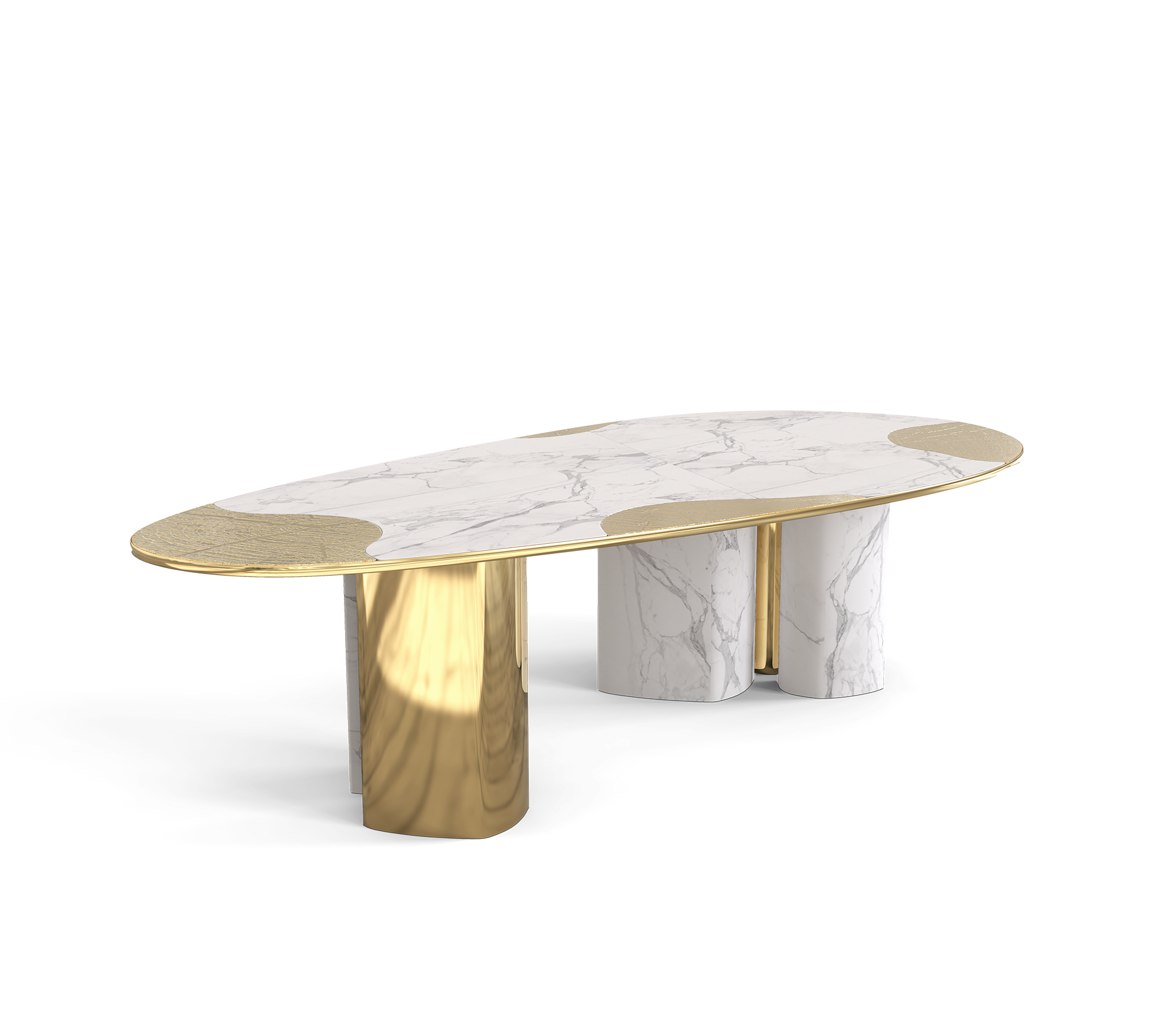 Athena Carrara Marmor & Gold Esstisch