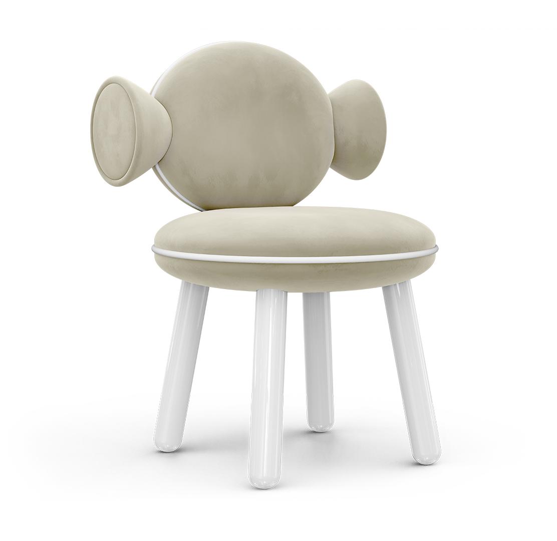 Lollipop cremefarbener Pouf‑Sessel