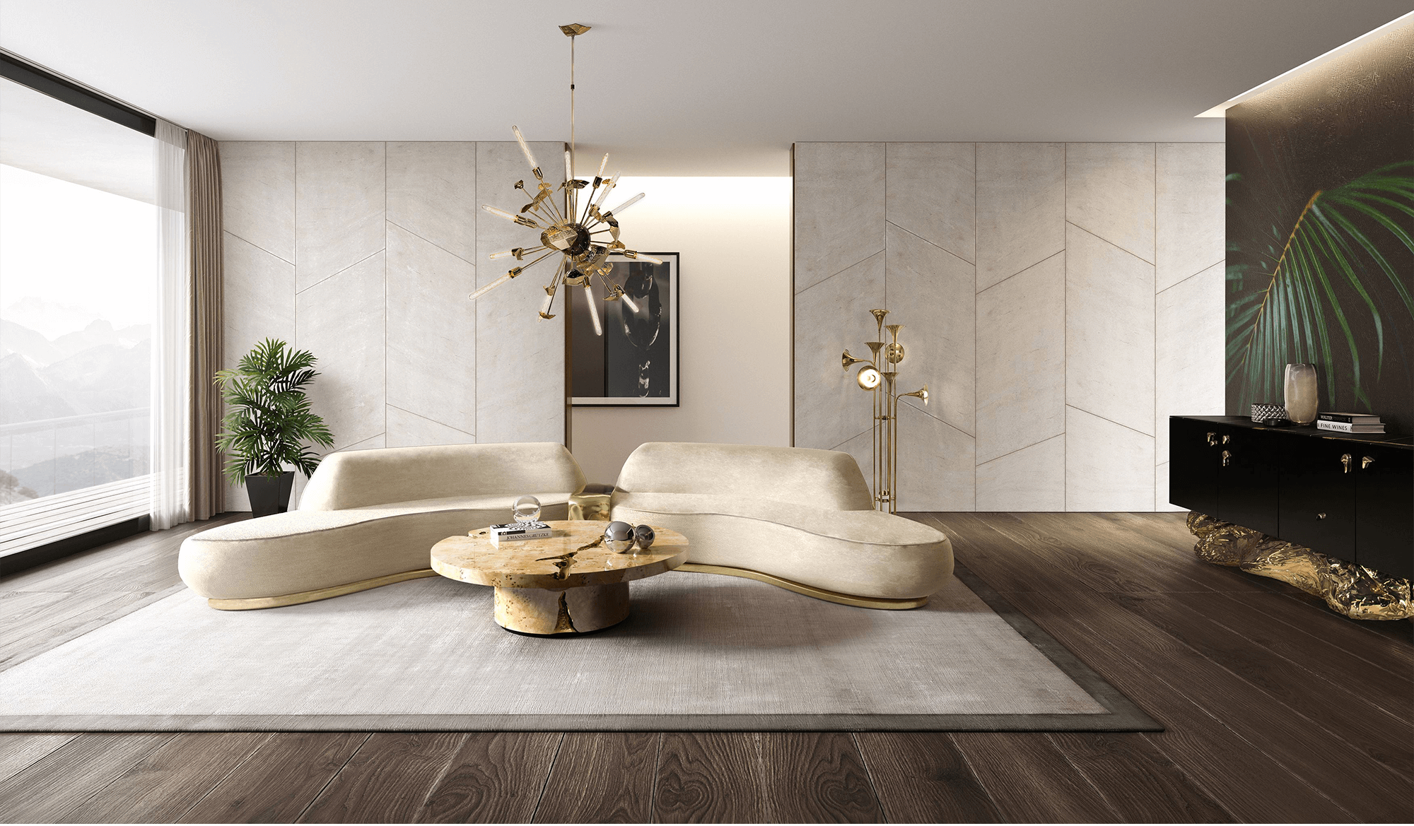 Dominion Poplar Wurzel 3‑teiliges Mitteltisch‑Set