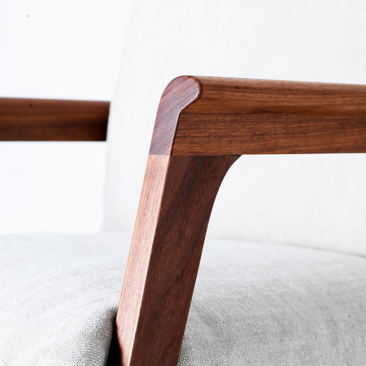 Momento Brauner Schaukelstuhl | Polster: Linen BEL-LINO G077 11