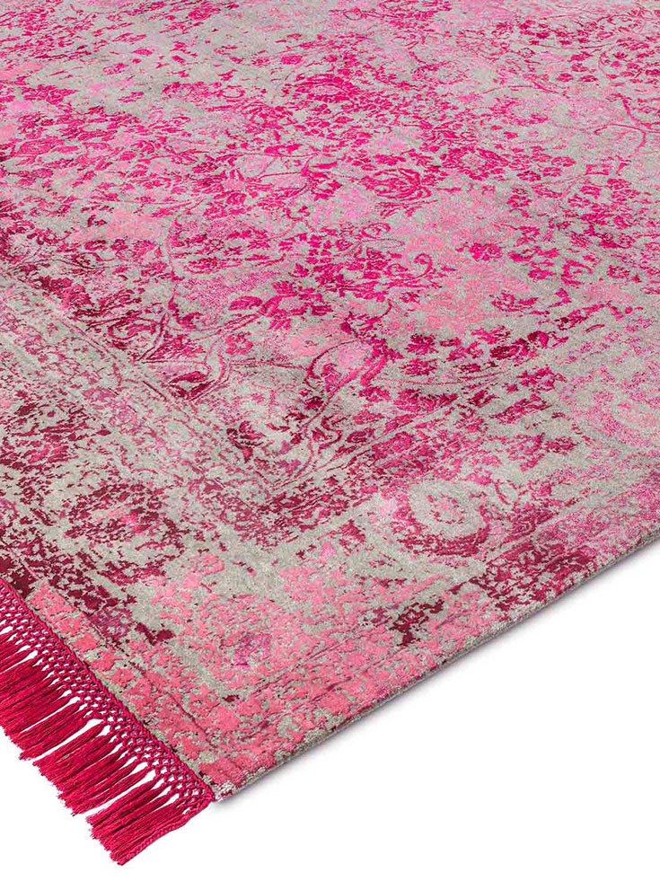 Eye Candy Pink auf Naturgrau Teppich | Größe: 305 x 427 cm