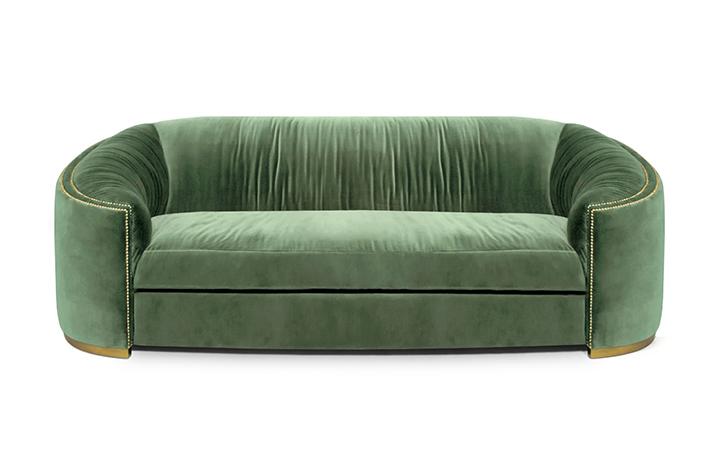 Premium Comfort Grünes Geschwungenes Sofa