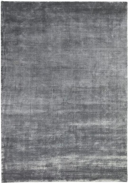 Plain Viskose Grau Teppich | Größe: 200 x 300 cm