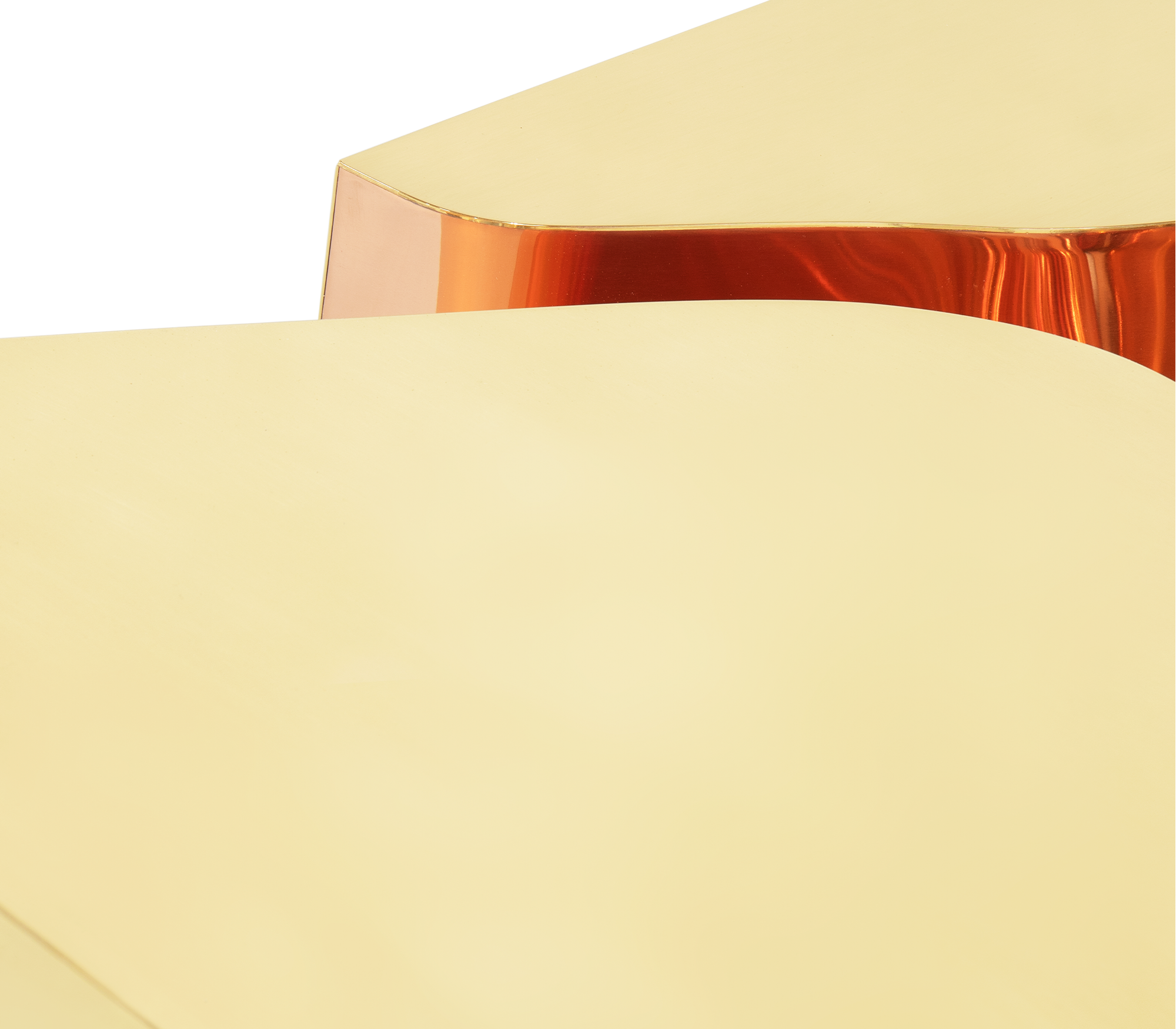 Fissure Gold‑Kupfer Couchtisch