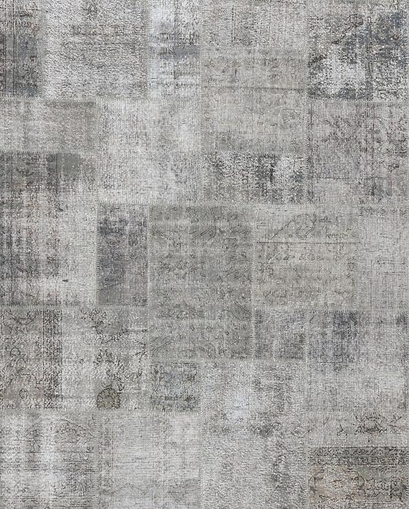 Hellgrau Patchwork Teppich