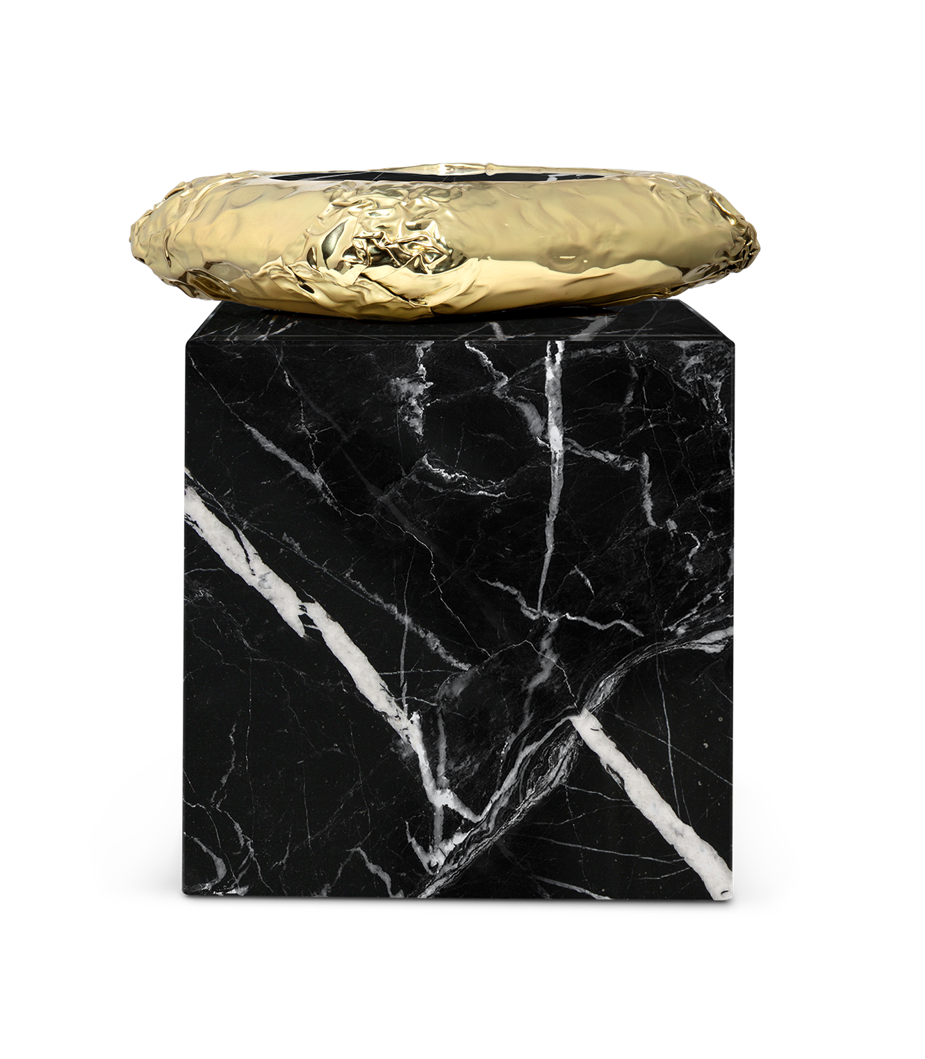 Megalith Nero Marquina‑Beistelltisch
