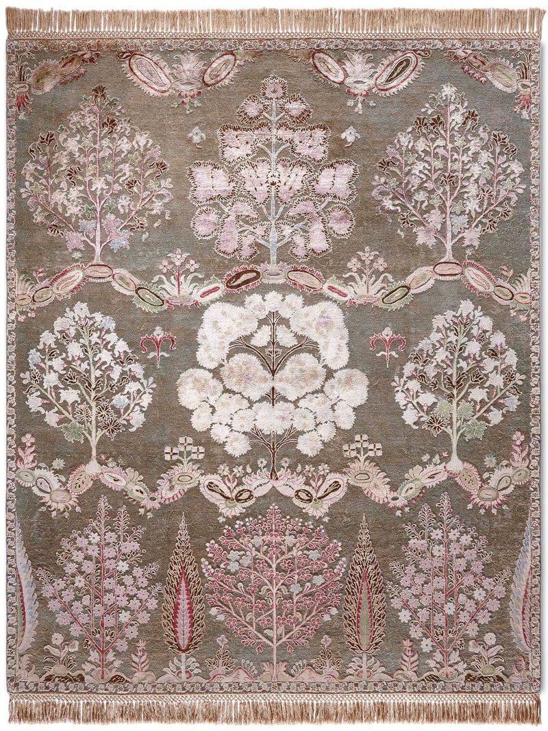 Mughal Original auf Ex‑Hellblau Teppich