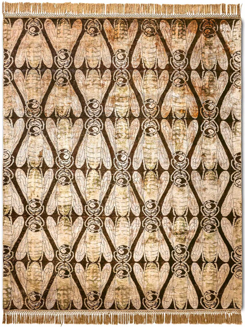 Honey Gold auf Tiefviolett Teppich | Größe: 274 x 365 cm