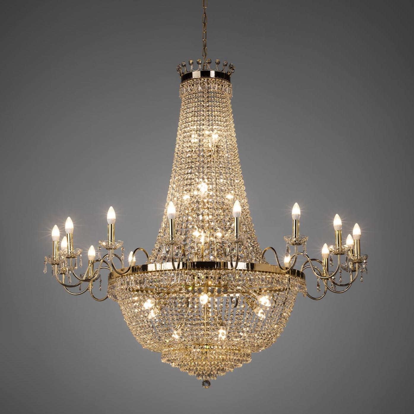 Luxus Kristall-Kronleuchter in Soft Gold