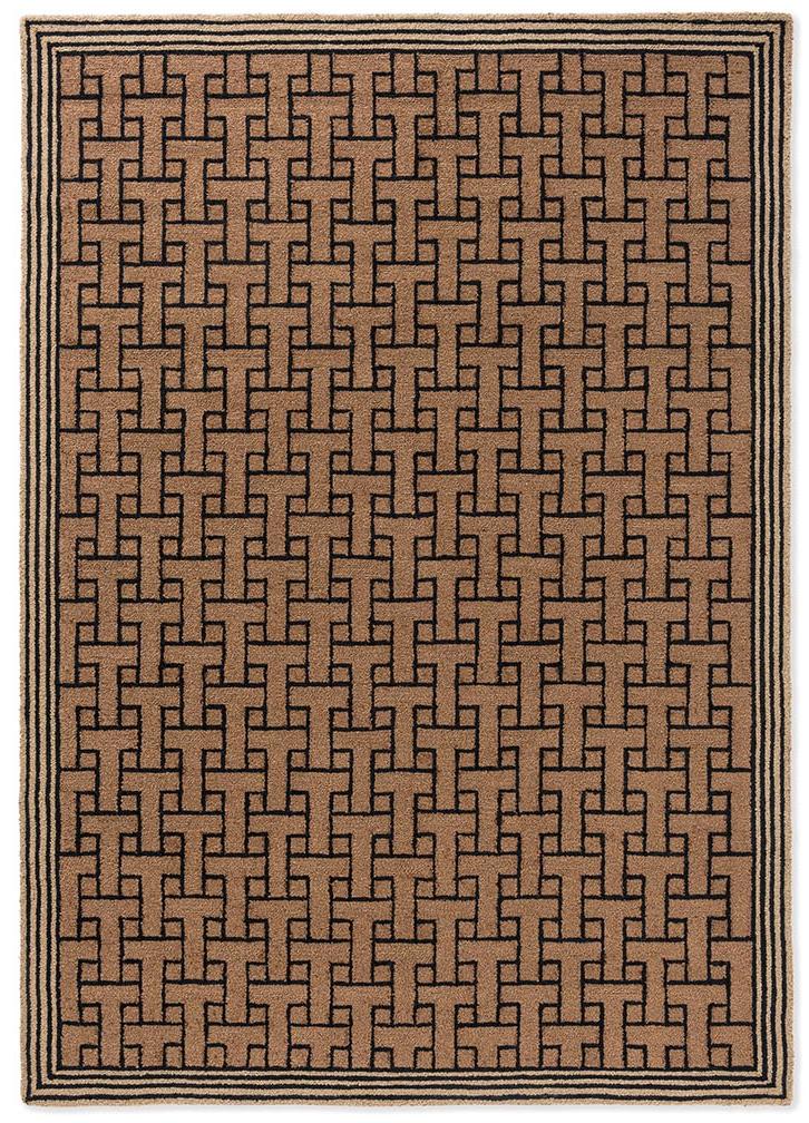 TB T Monogram Hellbraun Outdoor 455811 Teppich | Größe: 200 x 280 cm