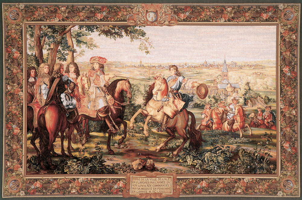 Die Eroberung von Lille Ornamente Wandteppich | Größe: 150 × 220 cm