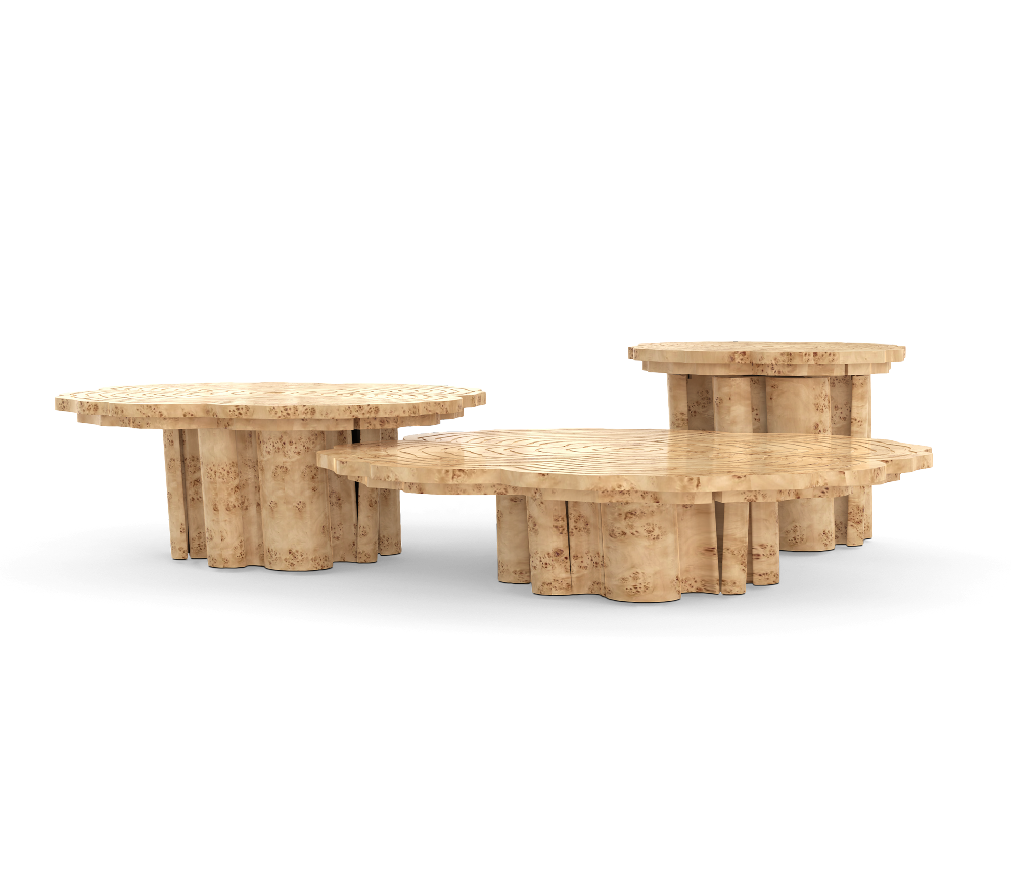 Fortuna Poplar 3‑teiliges Couchtisch‑Set