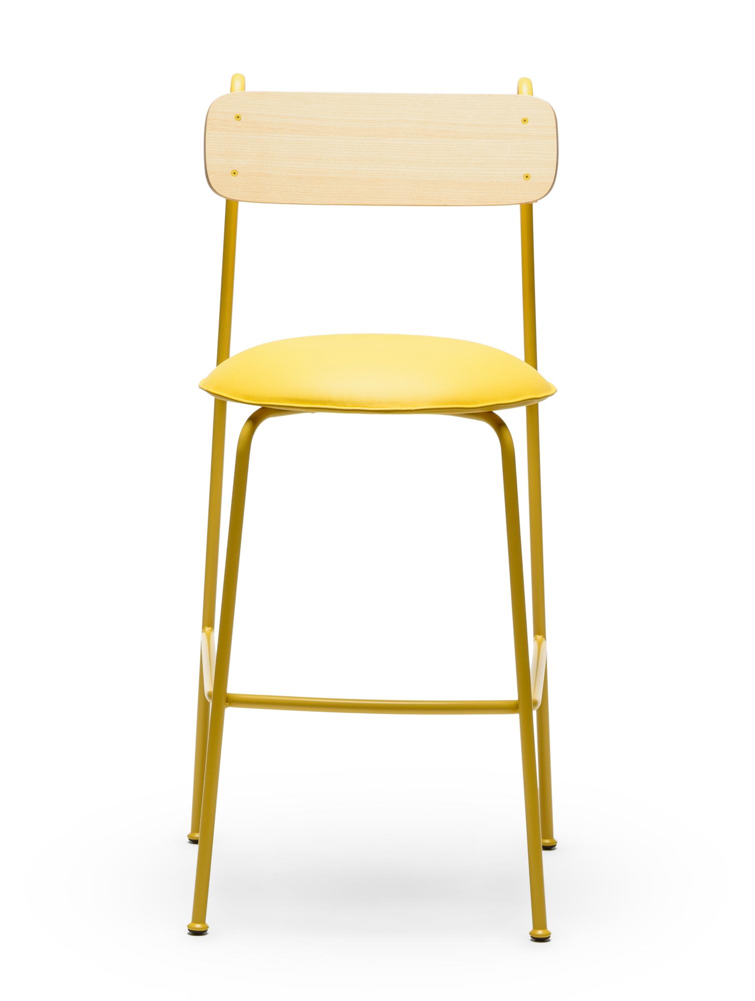 Lena SG-75 Gelber Eschenholz-Barhocker