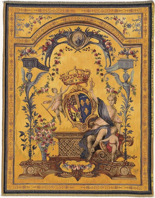 Dame mit Wappen Wandteppich