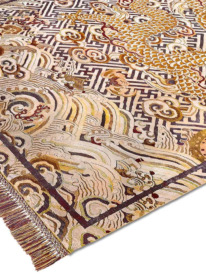 Dragon Copper auf Tiefviolett Teppich | Größe: 250 x 300 cm