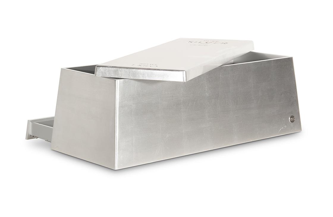 Lunare silberne Spielzeugkiste