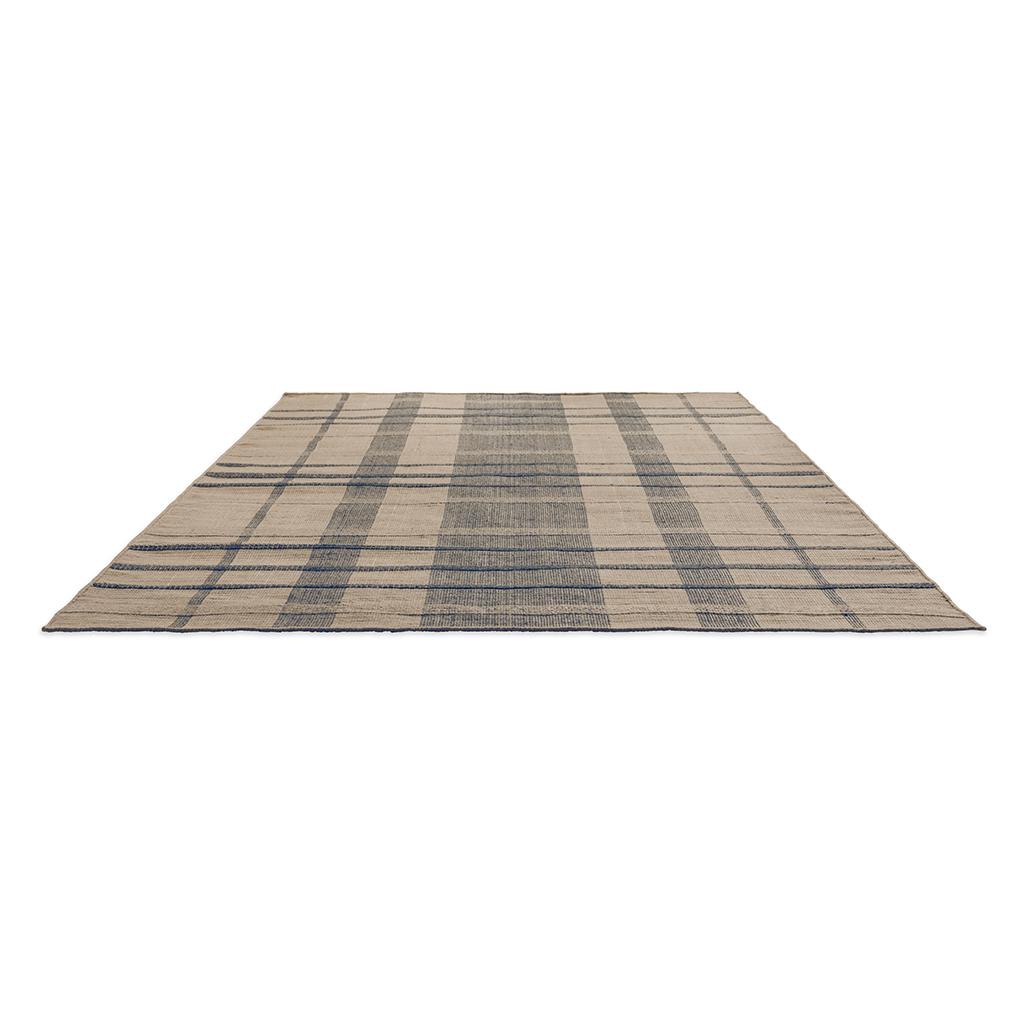 Zona Jeansblau Check Outdoor 497408 Teppich | Größe: 140 x 200 cm