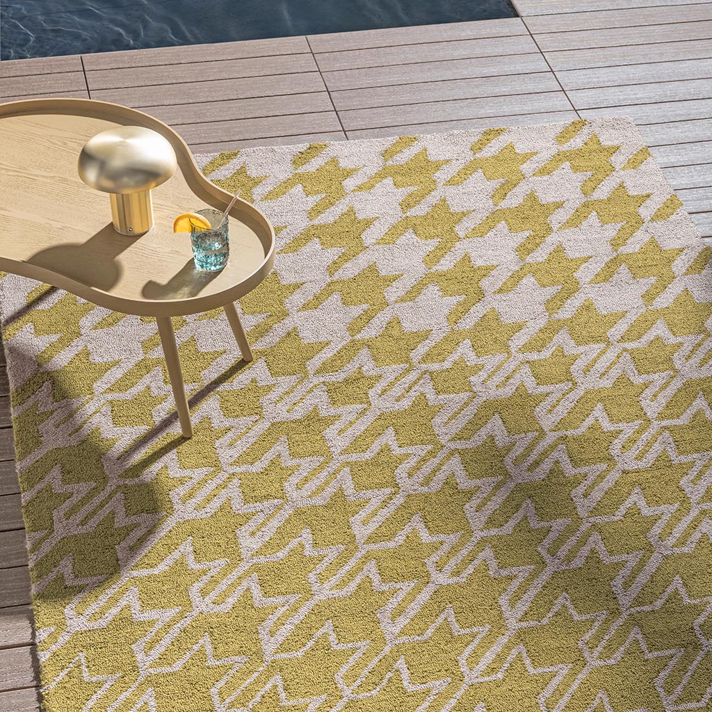 TB Houndstooth Senf Outdoor 455706 Teppich | Größe: 250 x 350 cm