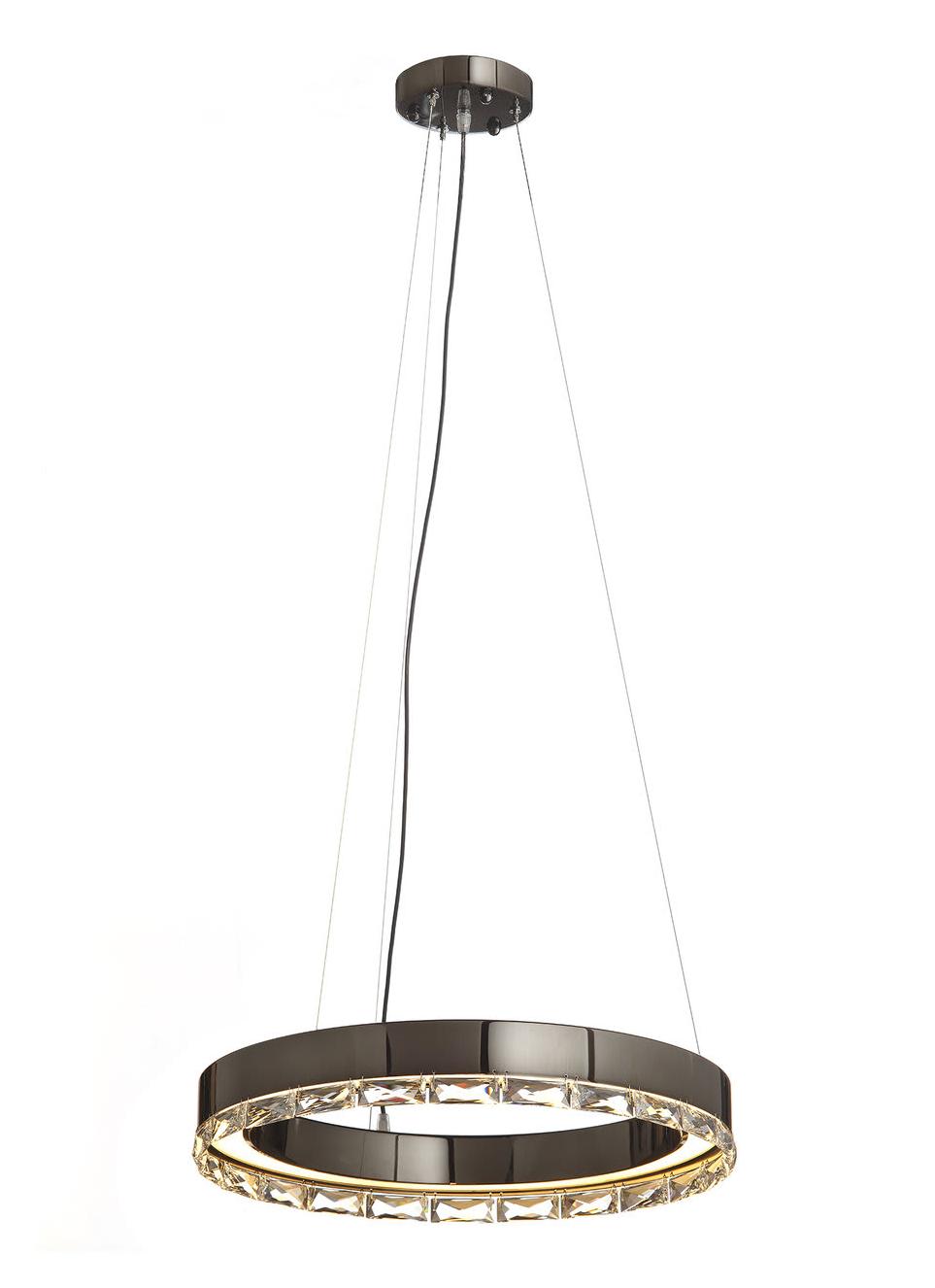 Asfour Dunkelnickel Ring LED-Kronleuchter