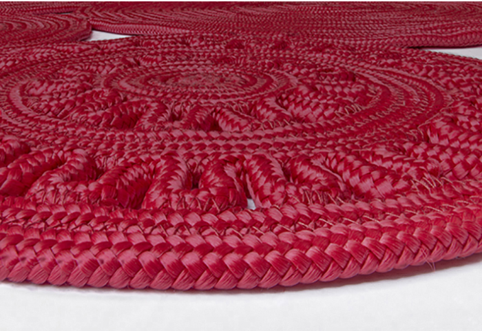 Braided Patchwork Red beauty Teppich | Größe: 160 x 230 cm