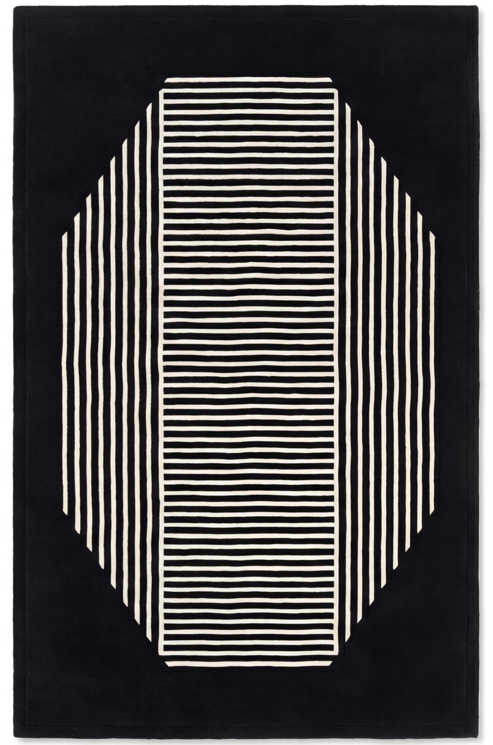Octagon Lines Dark Teppich