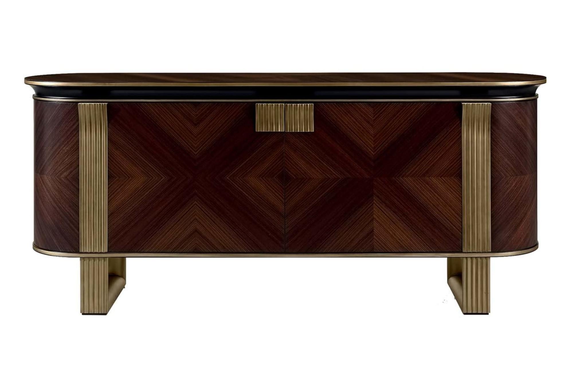 Rosewood Italienisches Sideboard | Konfiguration: Mit Spiegel