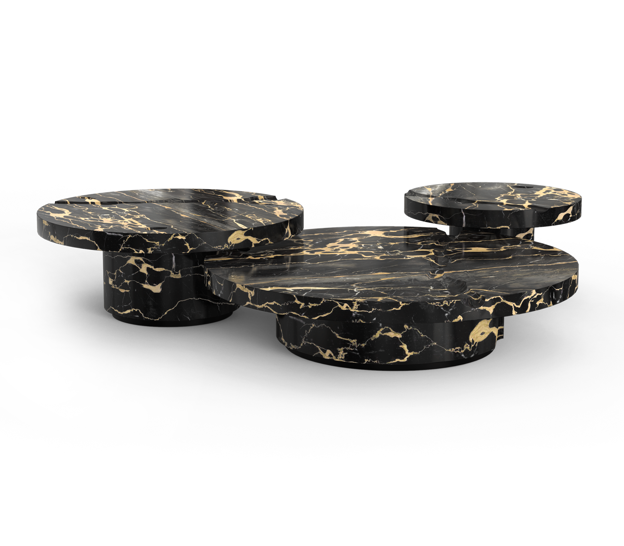 Dominion Portoro Marmor 3‑teiliges Mitteltisch‑Set