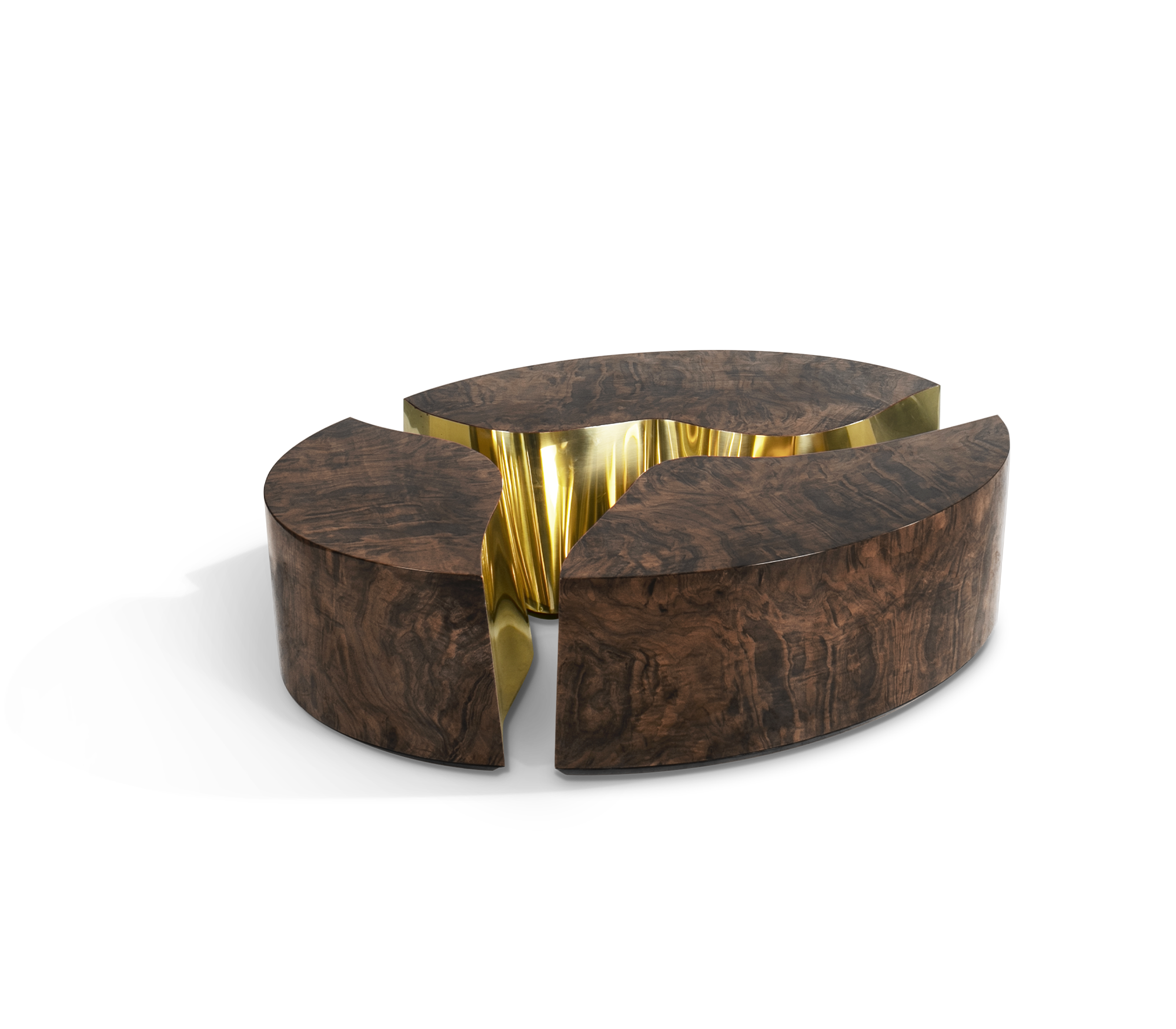 Fissure Ovaler Walnuss‑Couchtisch