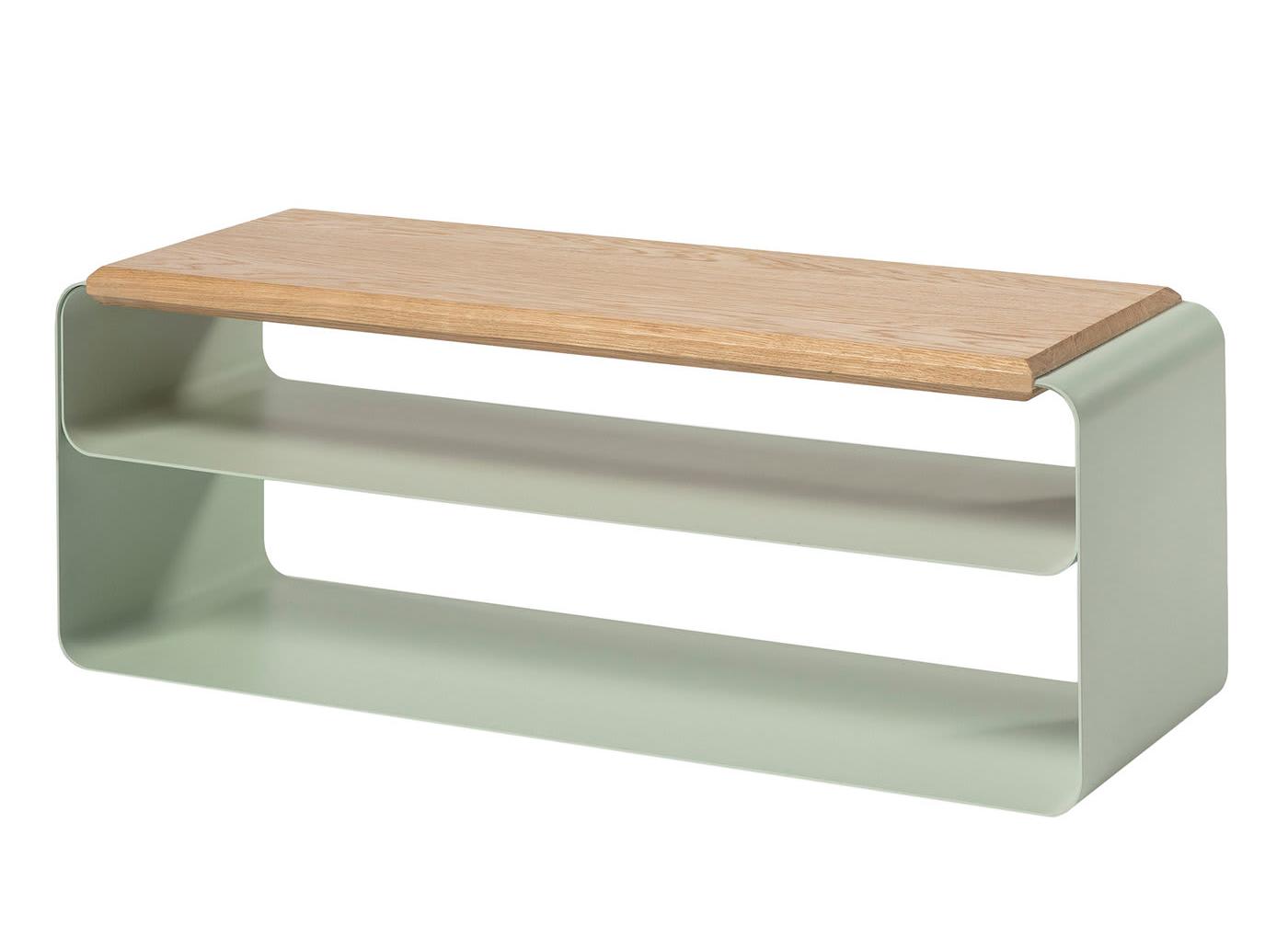 Moderne Holz-Metall-Bank