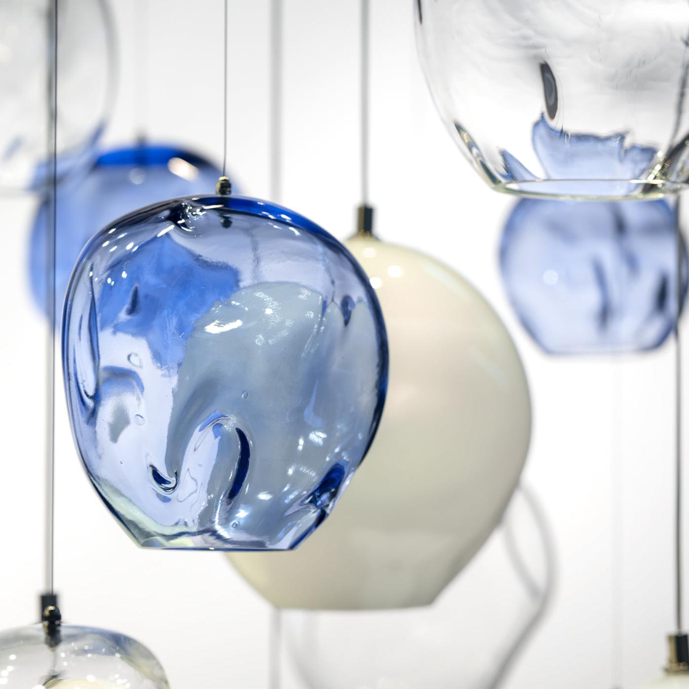 Blue Motion Murano-Glas-Kronleuchter