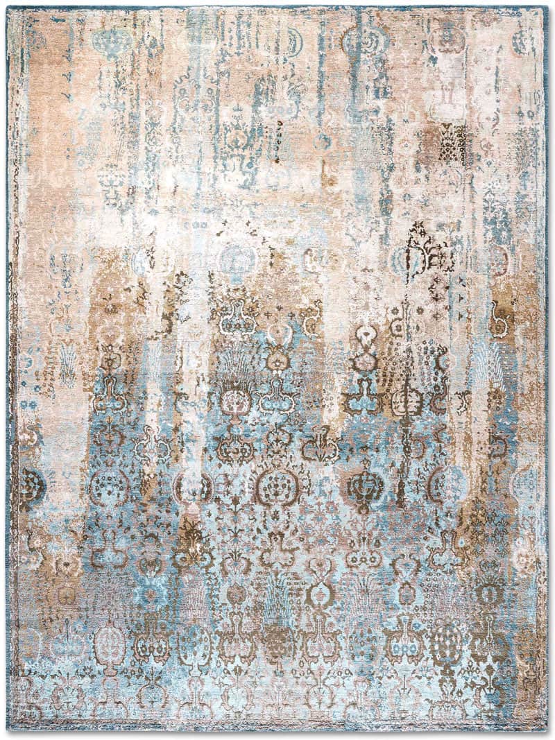 Woods Hellblau auf Beige Teppich