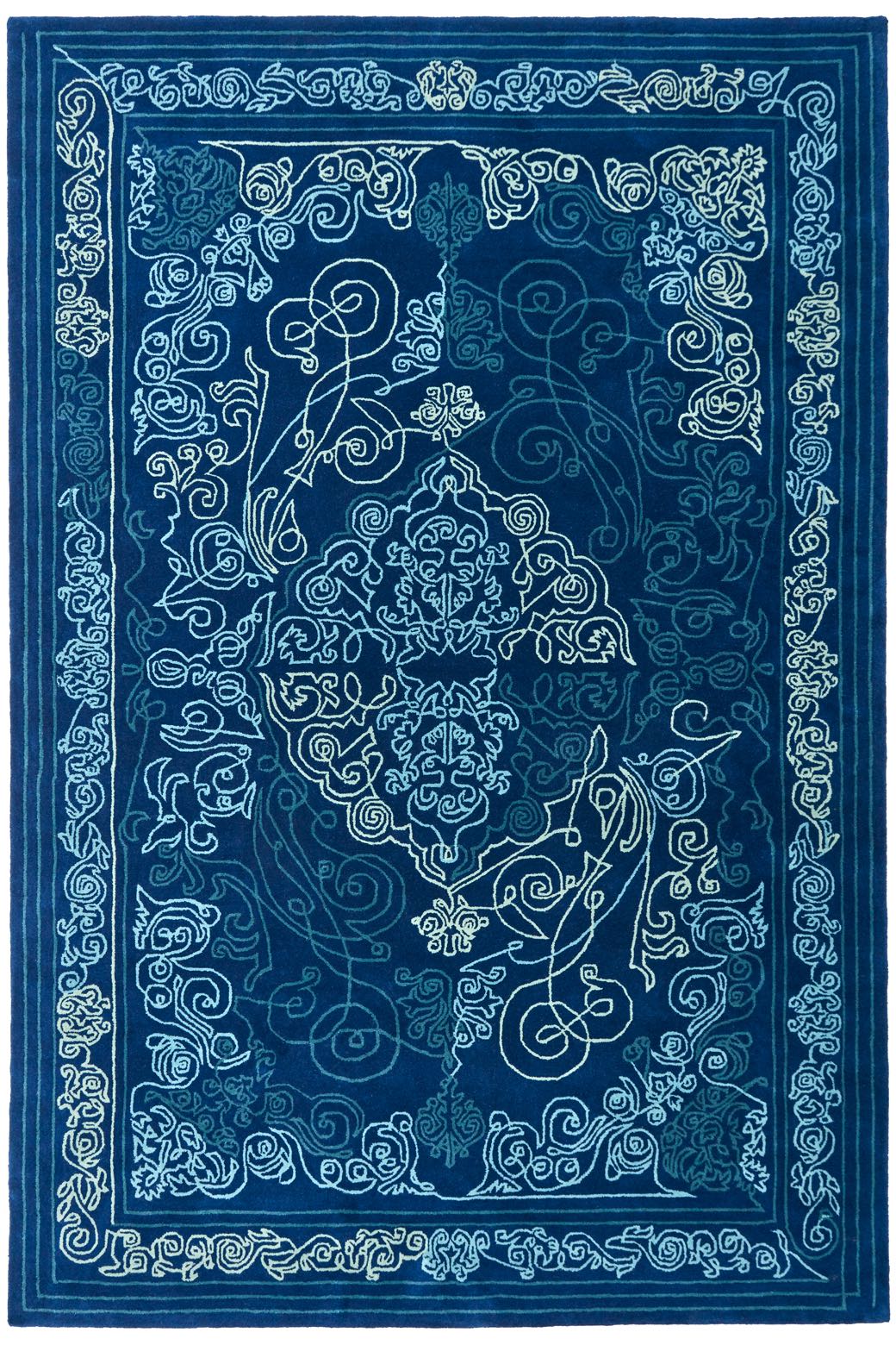 One-Stroke Blue Teppich