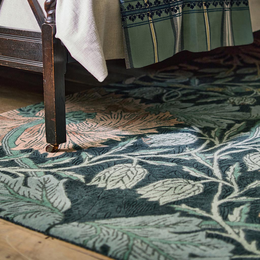 Honeysuckle & Tulip Teal Teppich | Größe: 170 × 240 cm