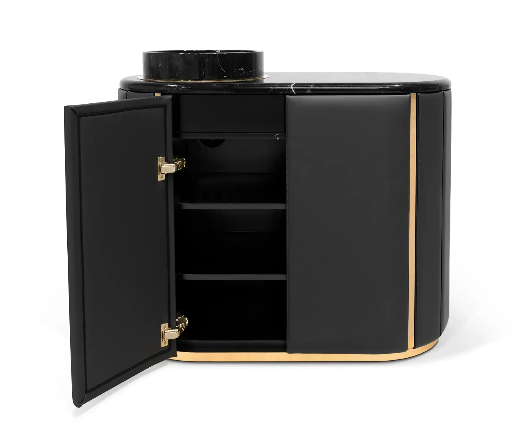 Majestätischer Schwarzer Waschtischunterschrank