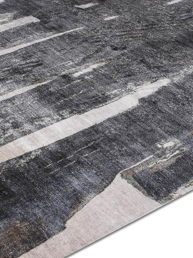 Schwarz auf Beige Teppich | Größe: 250 x 300 cm