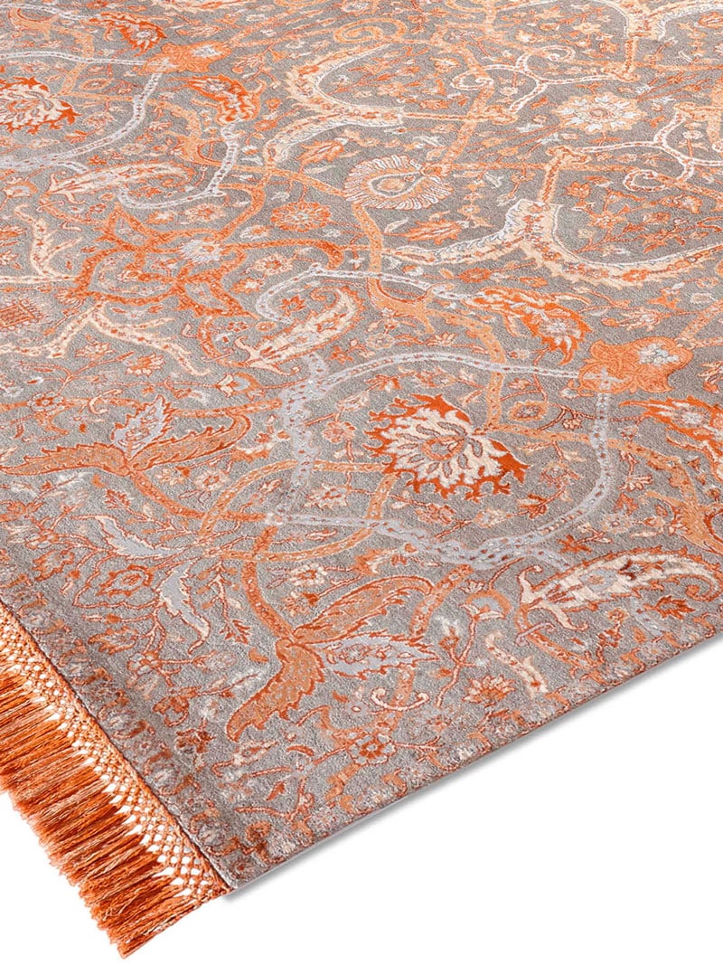 Heriz CopperOrange auf Naturgrau Teppich