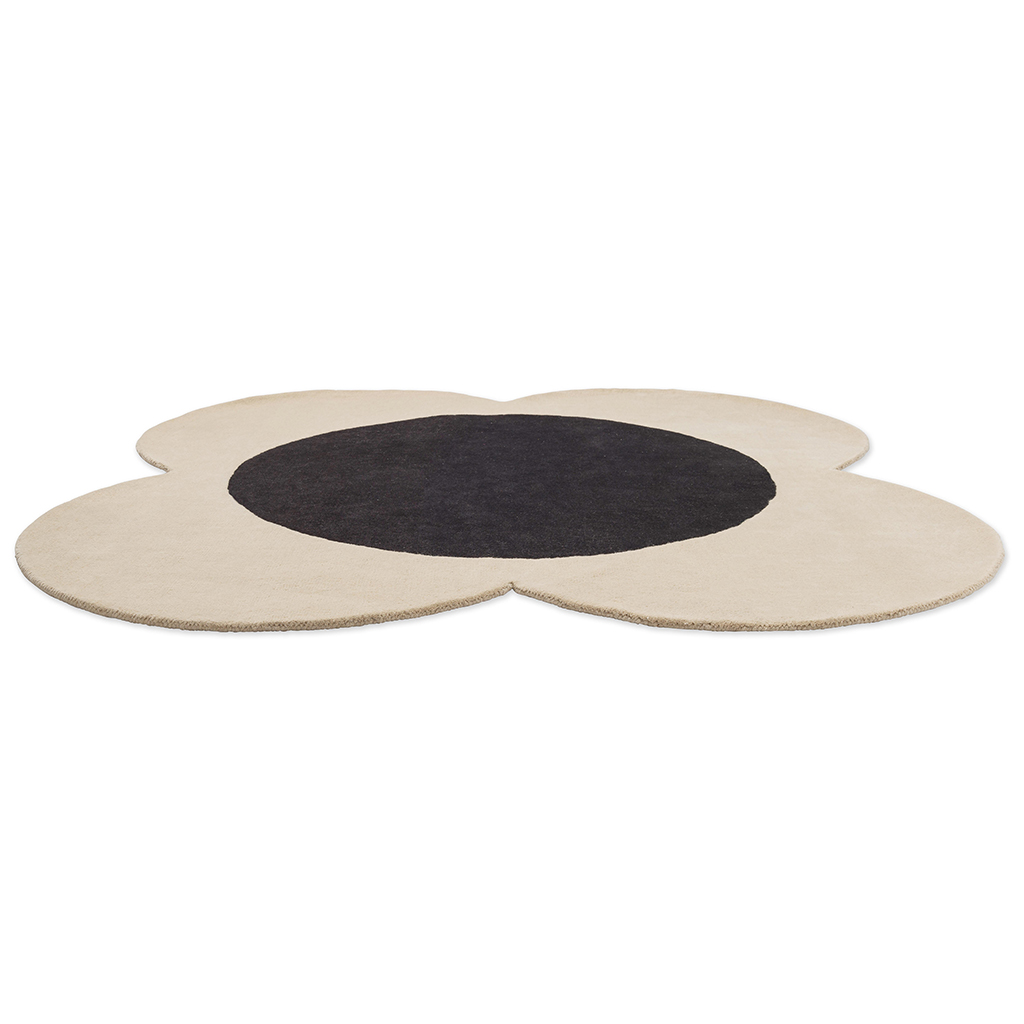 Flower Spot Ecru/Schwarz 158409 Teppich | Größe: Ø 200 cm
