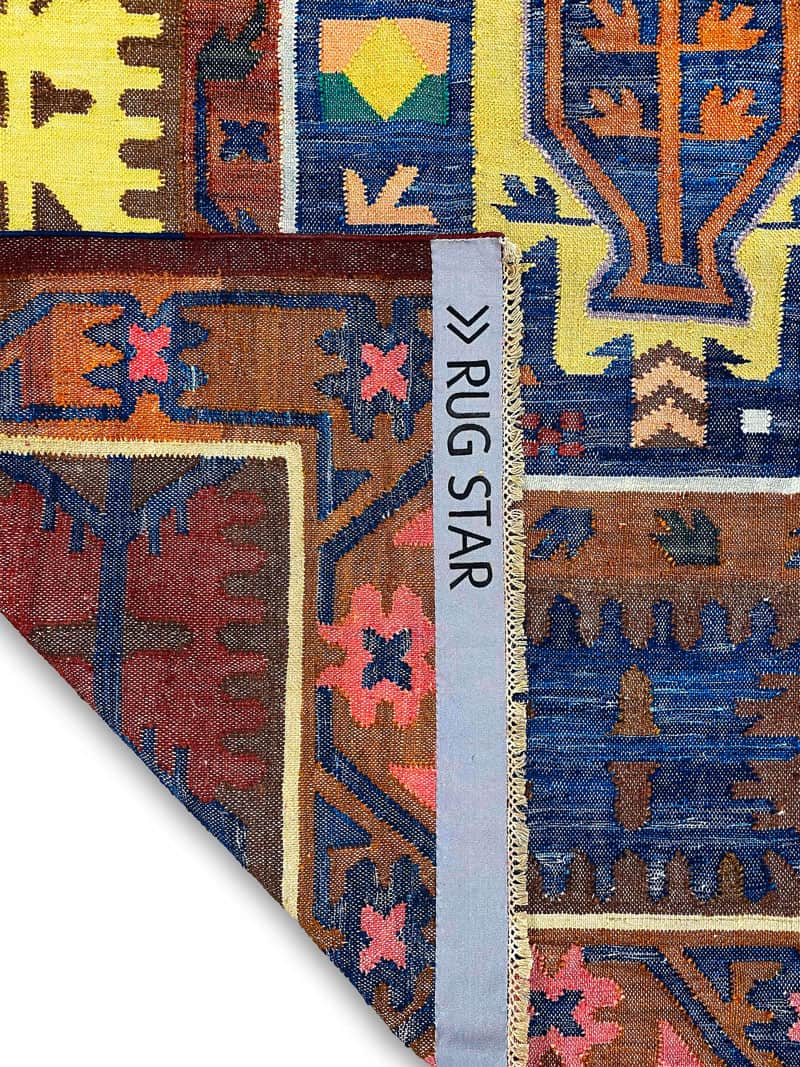 Flatweave Original auf Naturblau Teppich | Größe: 140 x 210 cm